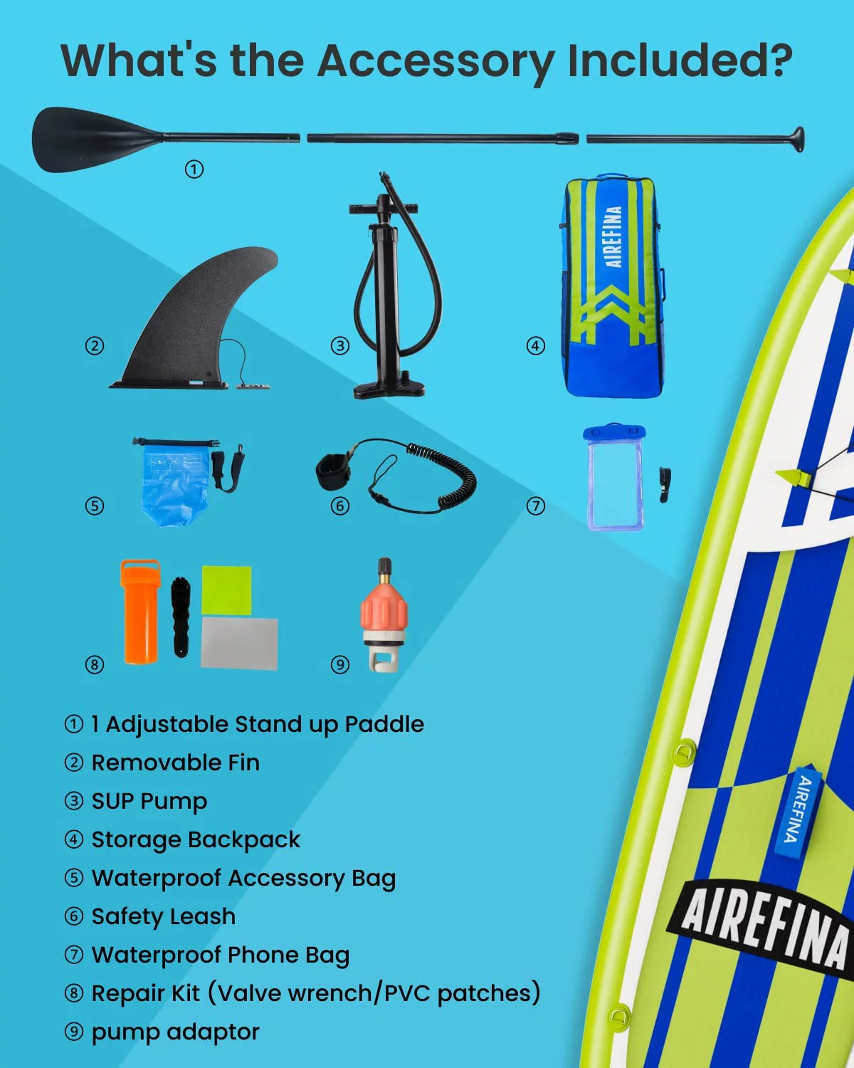 Airefina 11' Inflatable Stand Up Paddle Board with Carrying Bag - Womvr
