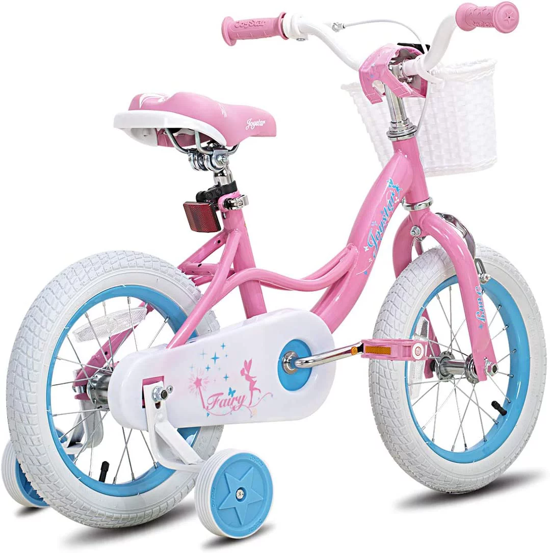 JOYSTAR Fairy Girls Bike for Toddlers and Kids Ages 5-9 Years Old Kids, 18 inch Wheels .Training Wheels Included,Pink - Womvr