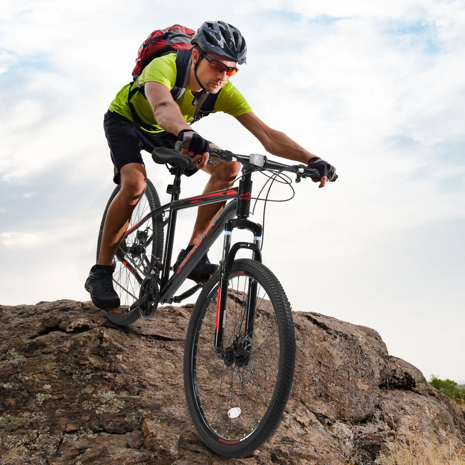 UBesGoo 27.5in Mountain Bike 21 Speed for Adult with Disc Brakes & Suspension, Black - Womvr