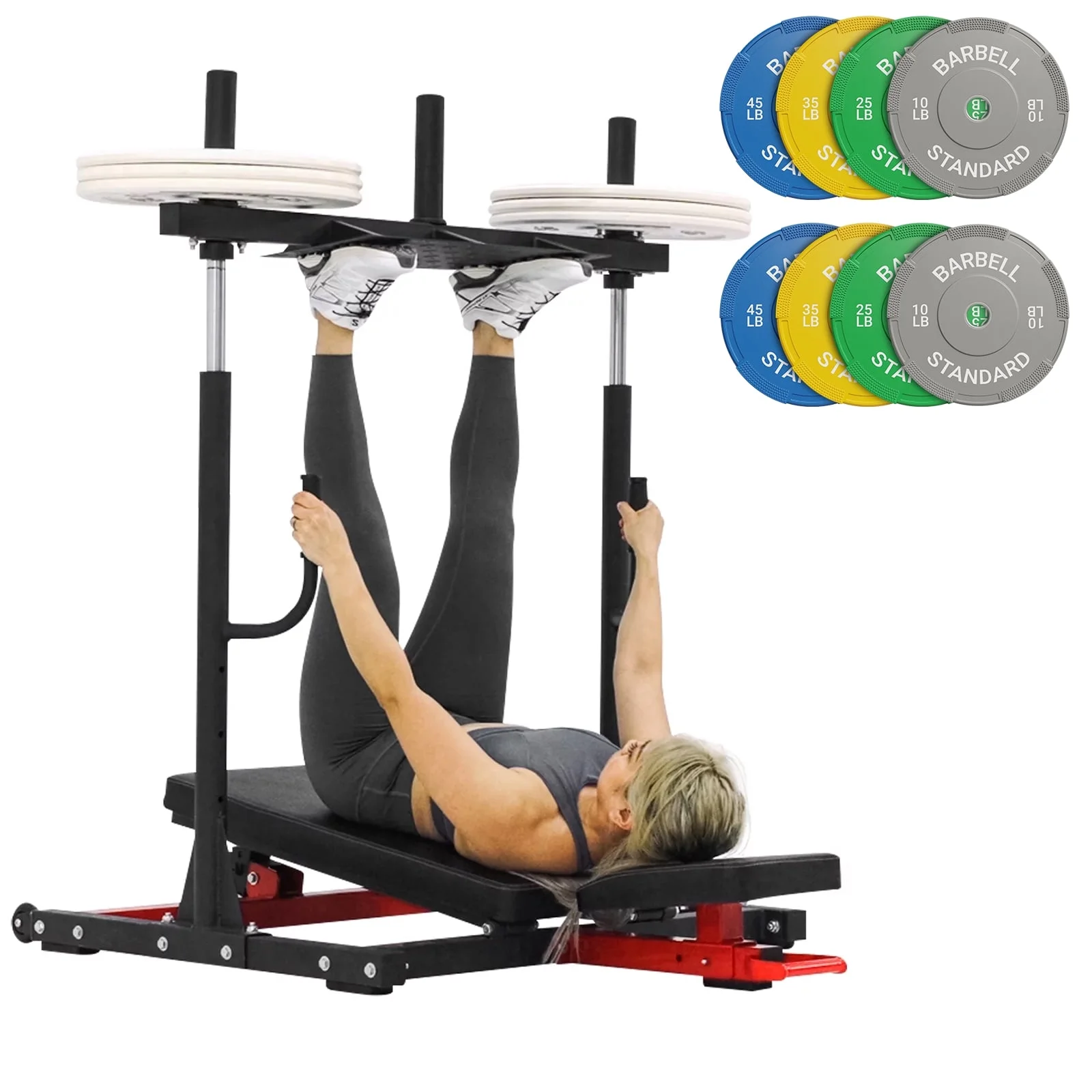 syedee Vertical Leg Press Machine, 600LBS Leg Strengthening Workout Machine with Transport Wheels and 3 Height Choice - Womvr