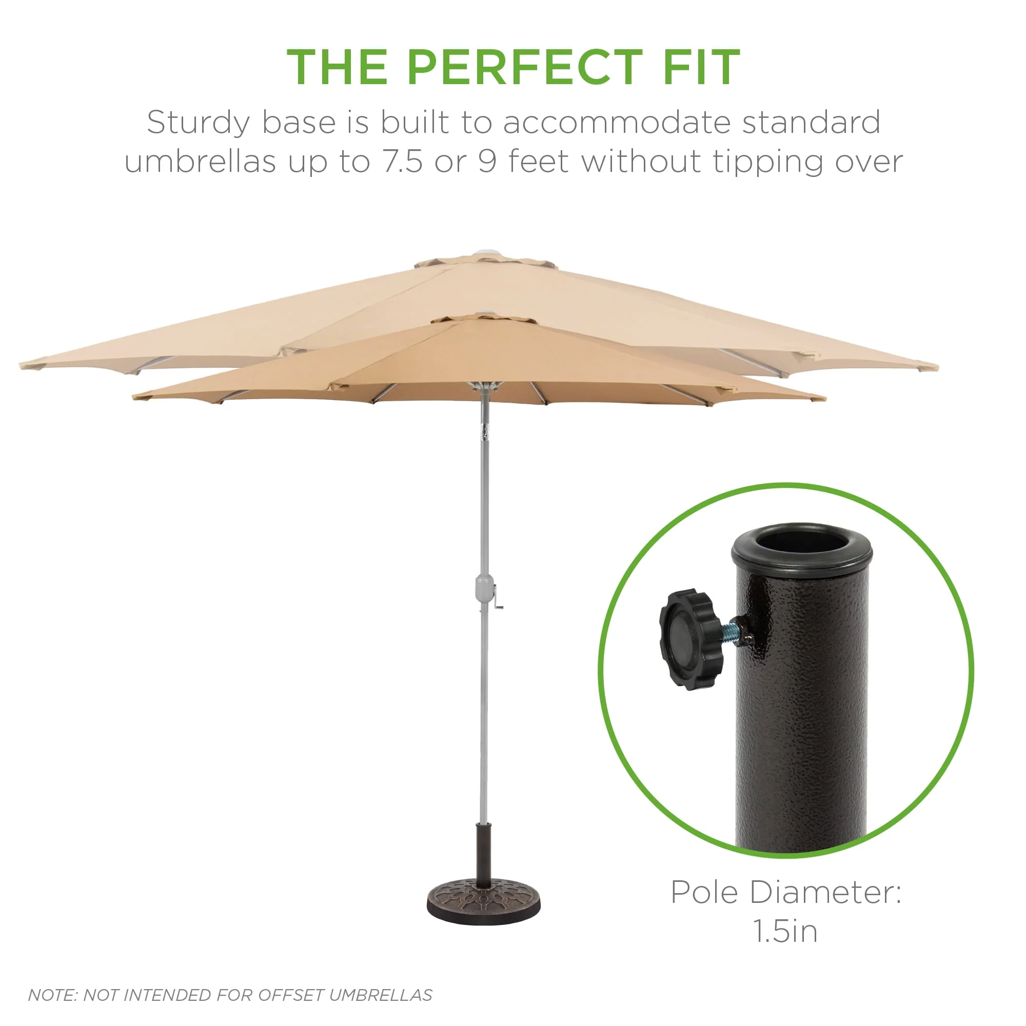 Best Choice Products 18in Round Heavy-Duty Steel Patio Umbrella Base Stand w/ Rust-Resistant Finish - Bronze - Womvr