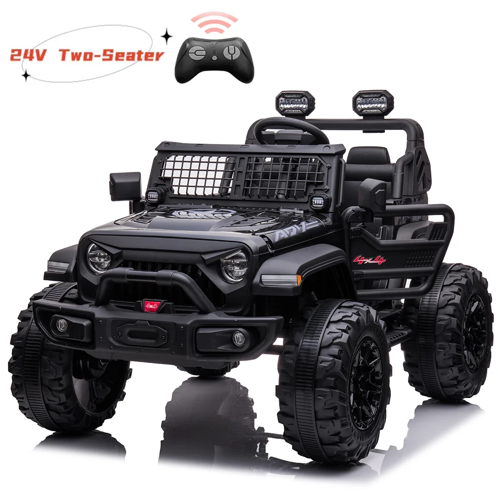 OUTOP Kids 24V Ride on Car with Electric Remote Control Dual Drive Power Ride on Toys 2 Seats SUV Truck Wheels Vehicle - Womvr