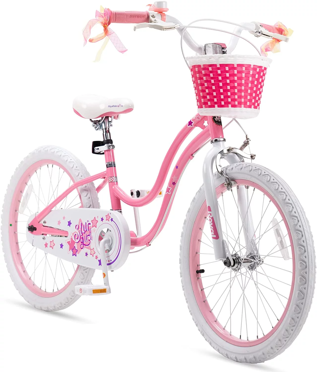 RoyalBaby Stargirl Kids Bike 20 Inch Girls Bicycle for Children with Kickstand Basket Blue - Womvr
