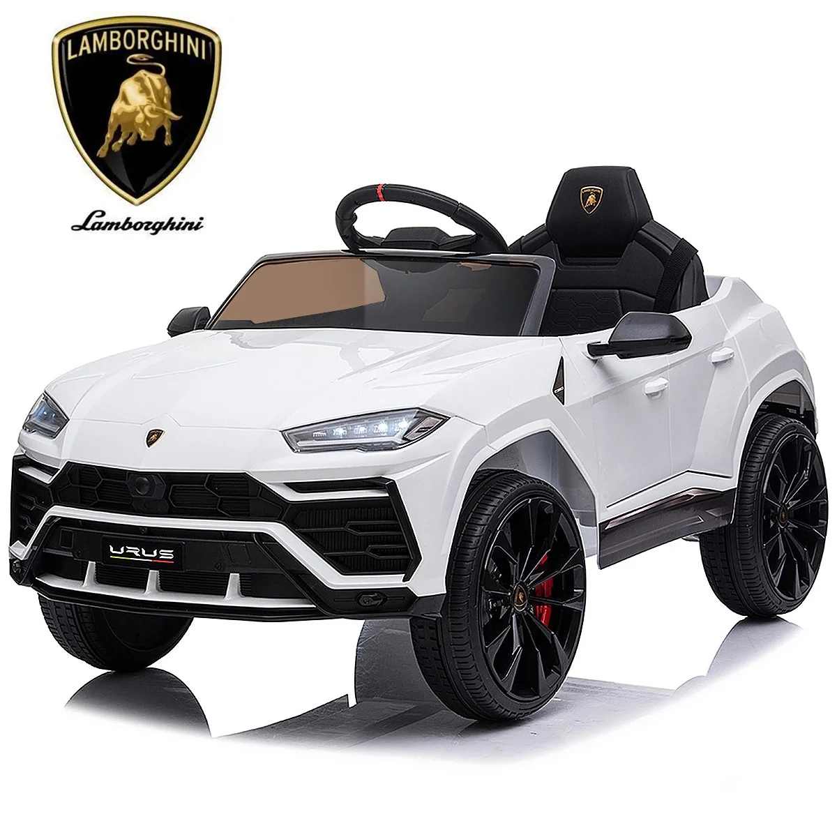 FUNTOK Lamborghini Urus 12V Electric Powered Ride on Car for Kids, with Remote Control, Foot Pedal, MP3 Player and LED Headlights - Womvr