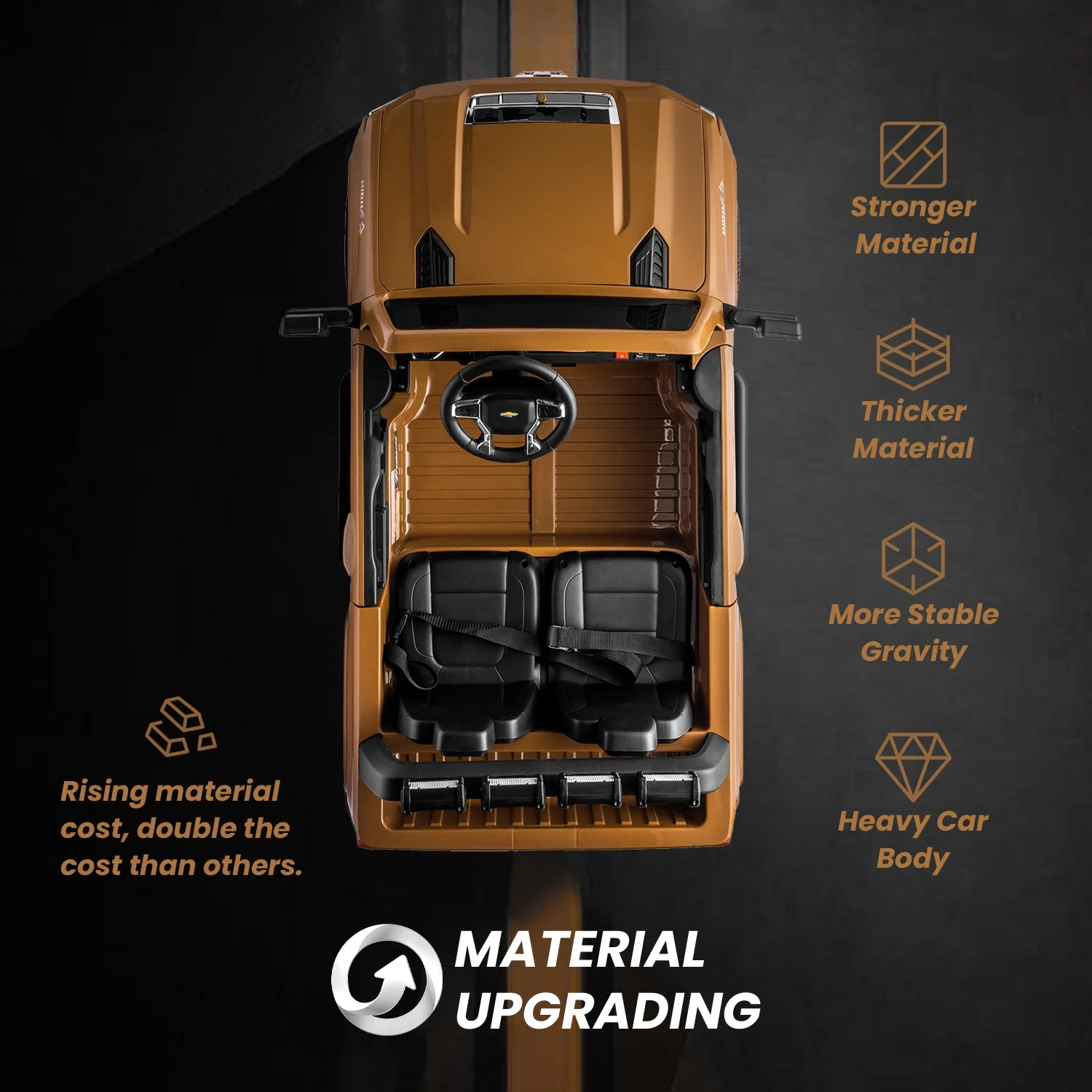 Track 7 24V Ride on Car, Licensed Silverado HD 2 Seater Electric Car for Boys Girls Age 3+, 24V Ride on Truck w/Remote Control, Music, ABC, Pink - Womvr