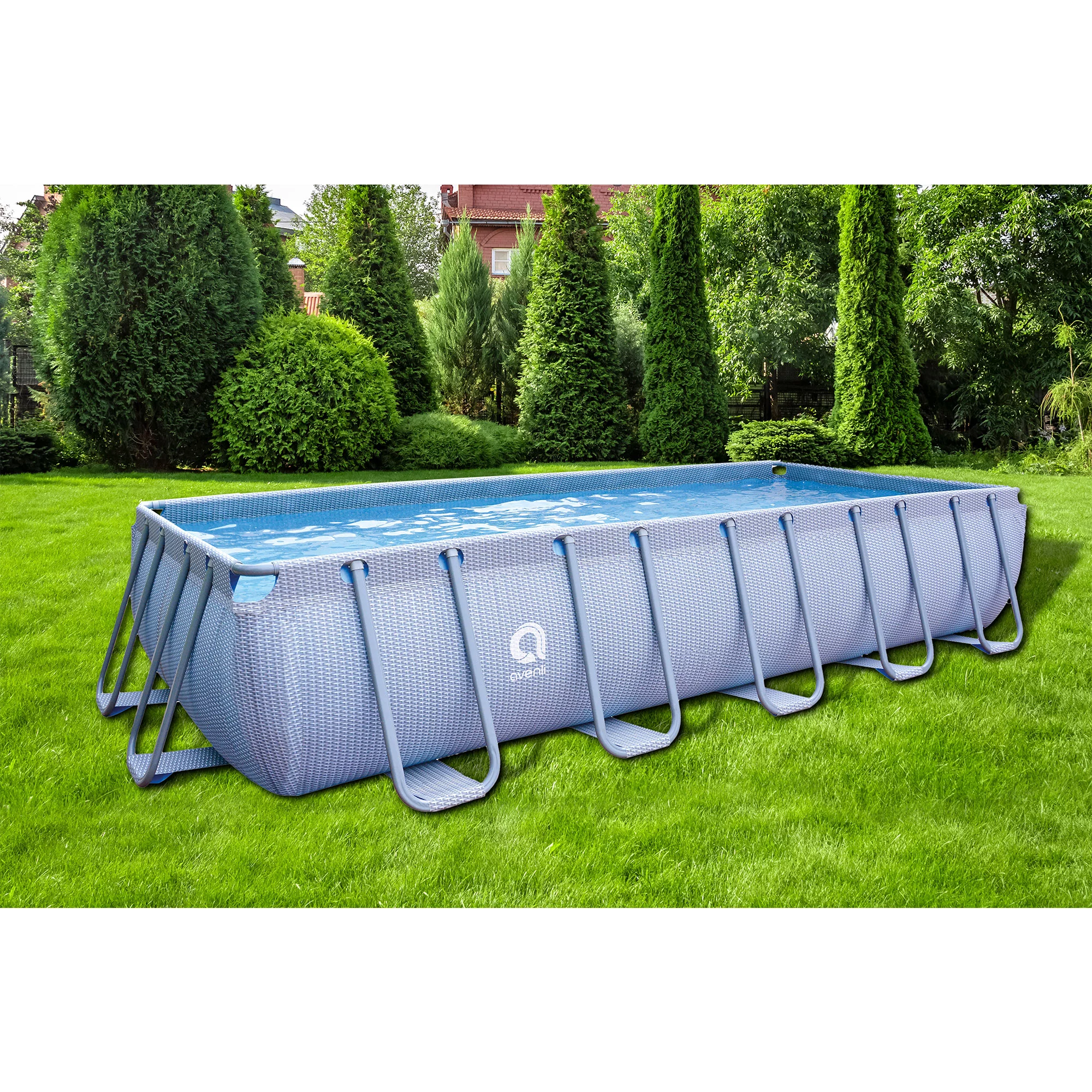 jLeisure Avenli 18 Foot x 39.5 Inch Rectangle Above Ground Swimming Pool - Womvr