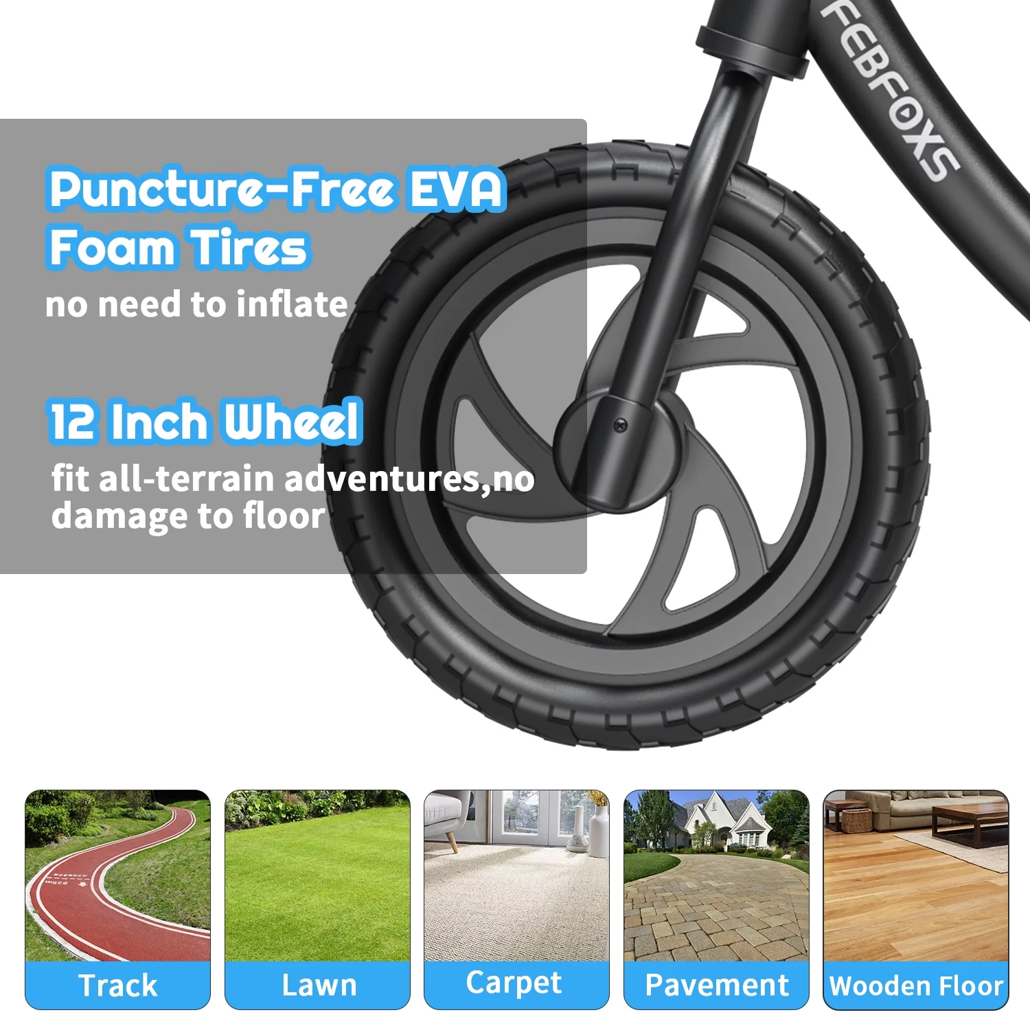 FEBFOXS Toddler Balance Bike, No Pedal Beginner Kids Balance Bike with Adjustable Seat Height, Push Balance Bike for 3-6 Years Old Boys Girls - Womvr