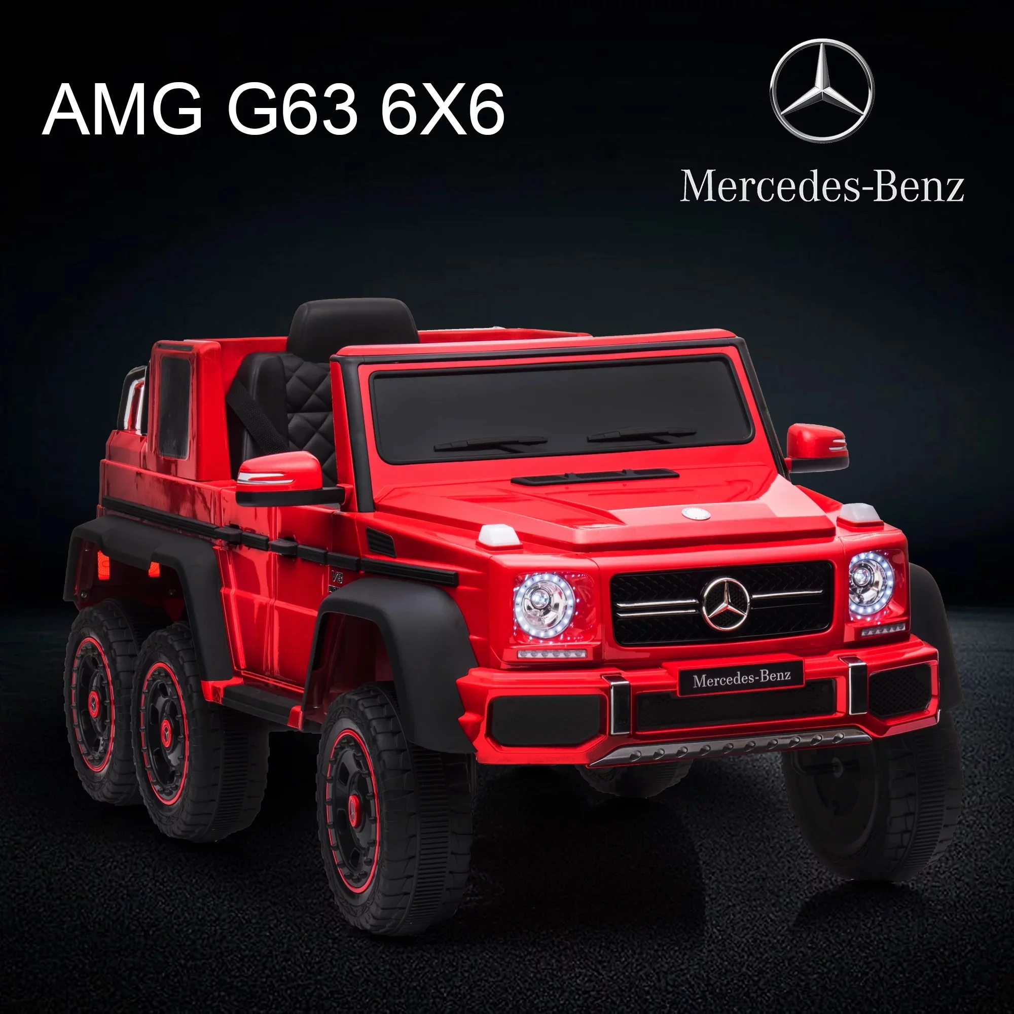 BATE Mercedes Benz 24V Powered Ride On Cars with 6 Wheels, Kids Ride On Toys with Remote Control, MP3 Player,  Red - Womvr
