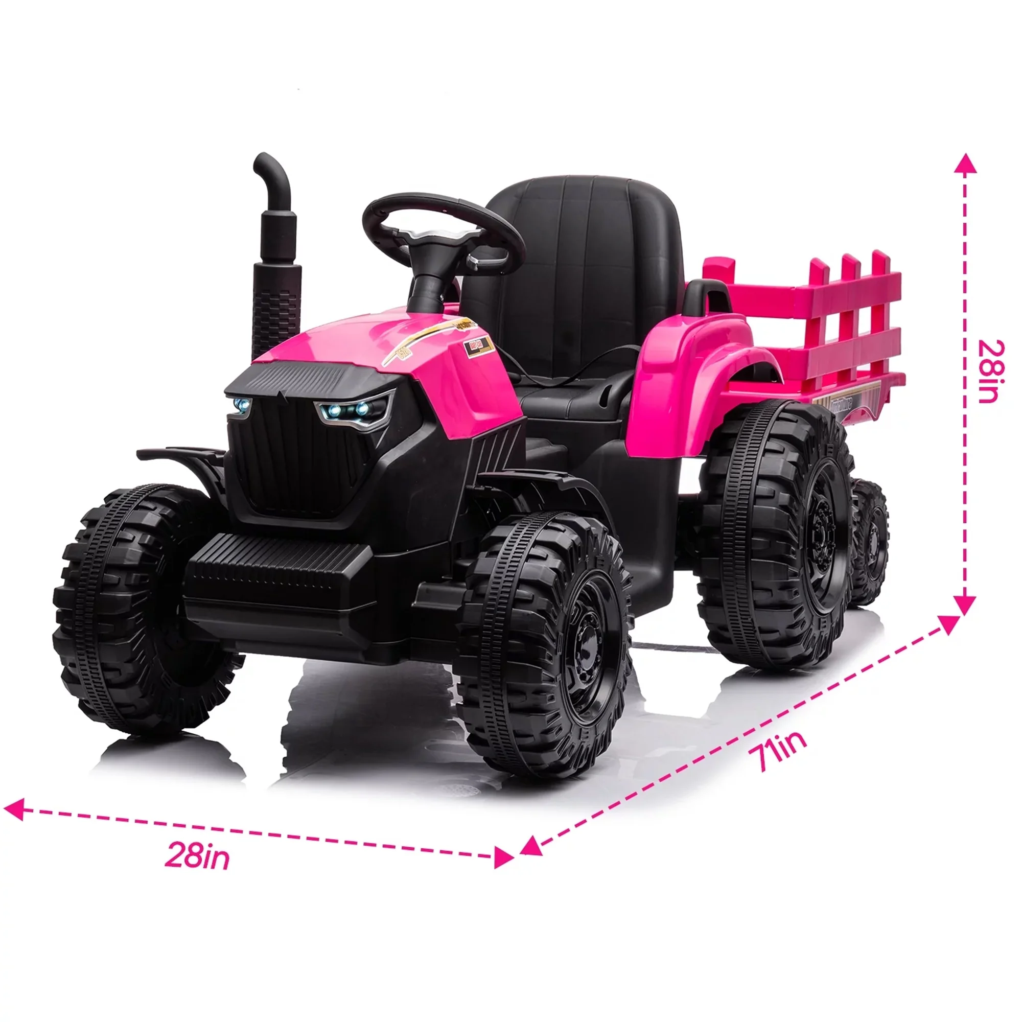 Hikiddo 24 Volt Ride on Toys, Kids Electric Ride On Tractor with Trailer & Remote - Green - Womvr