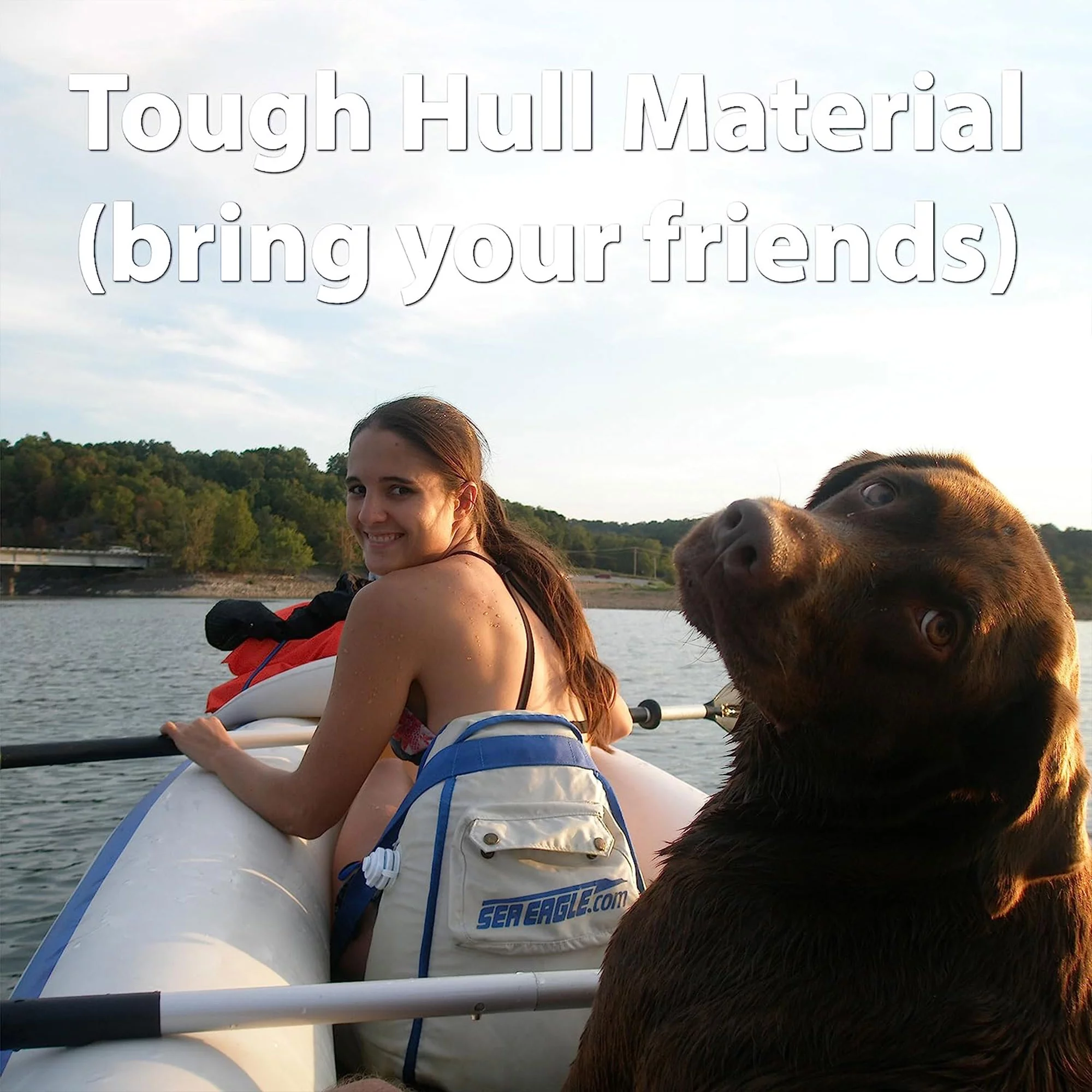 SEA EAGLE 370 Professional 3 Person Inflatable Sport Kayak Canoe w/ Paddles - Pro Package - Womvr