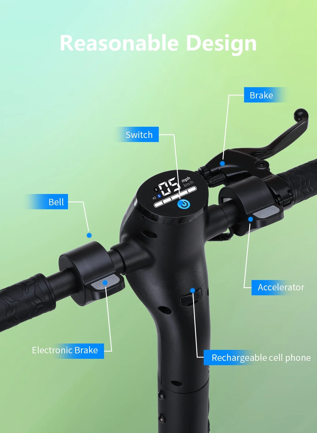 MICROGO M5 PRO Electric Scooter, 500W Motor 10.4 Ah Battery Long Range for Adults, 10