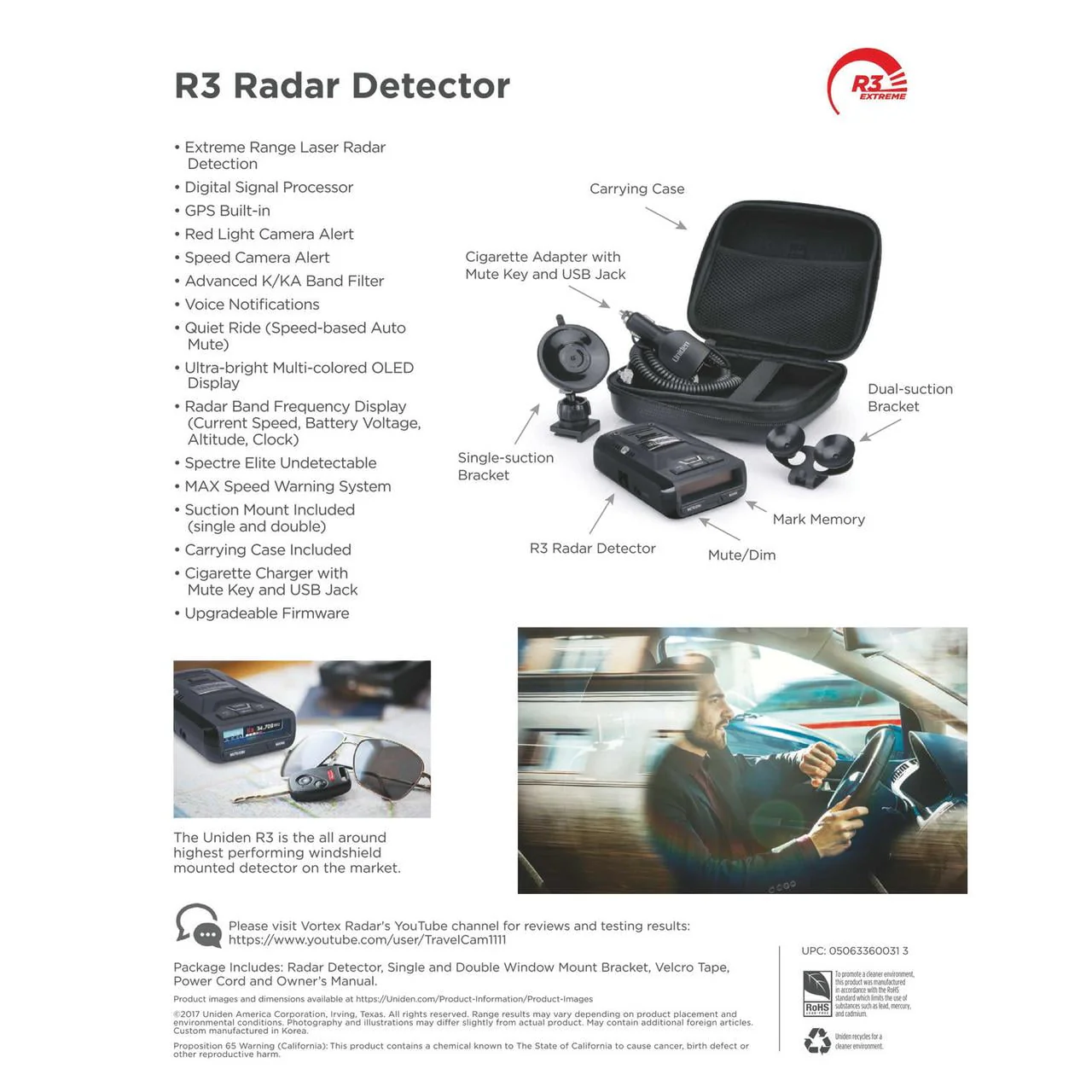 Uniden R3DSP Extremely Long-range Radar Detector/Laser Detector With GPS - Womvr