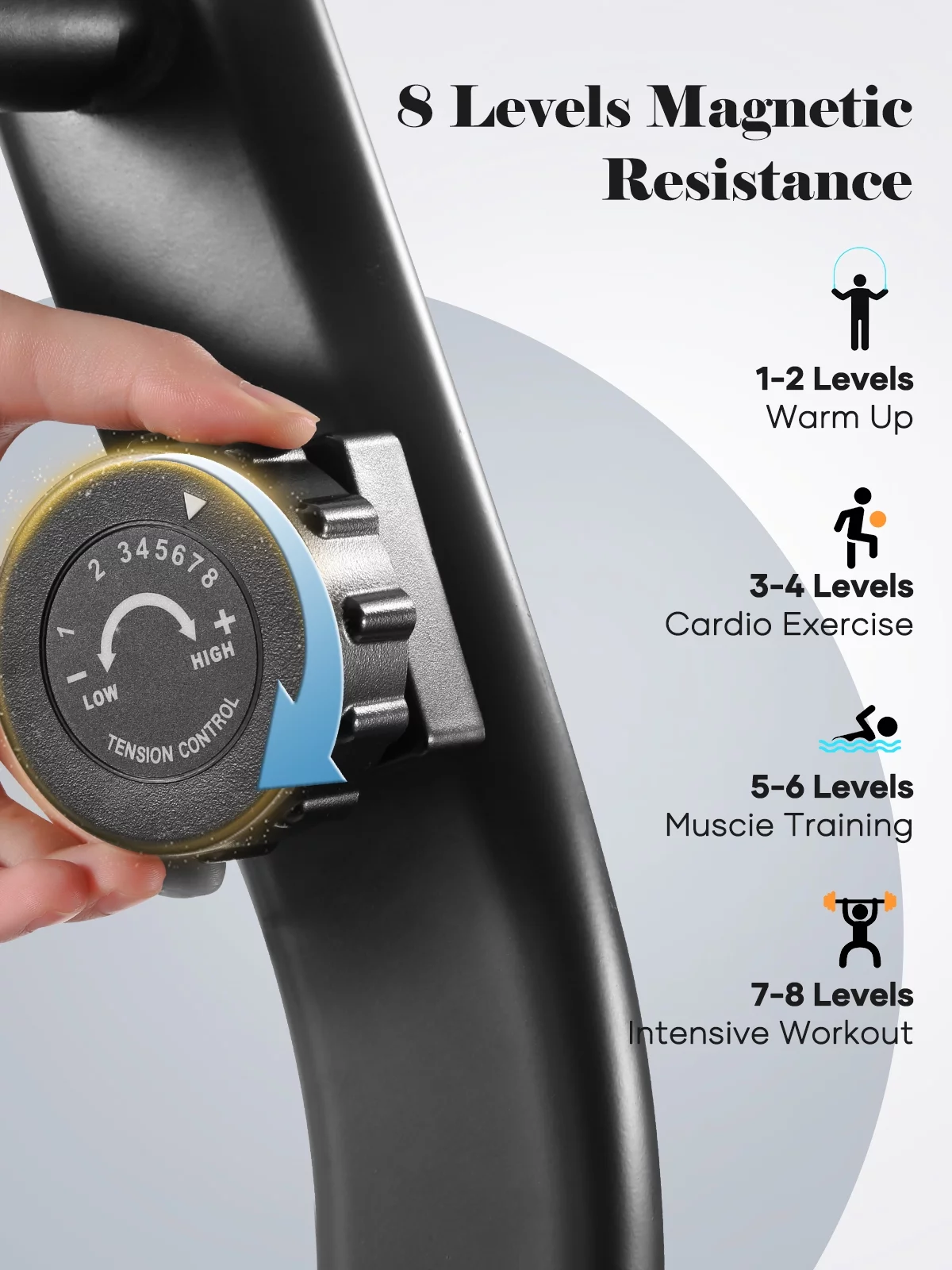 Maxkare Exercise Bike Indoor Recumbent  Exercise Bike Stationary with Adjustable Seat and 8 Resistance Level Seat Height Adjustment - Womvr