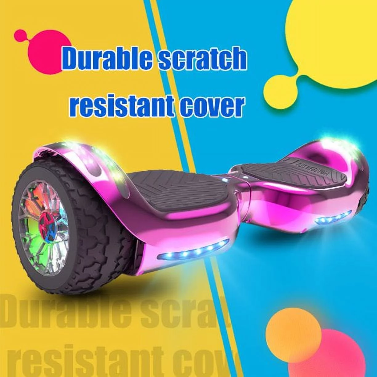 Hoverstar ul2272 Hoverboard All-Terrain LED Flash Wide All Terrian Wheel, Blue - Womvr