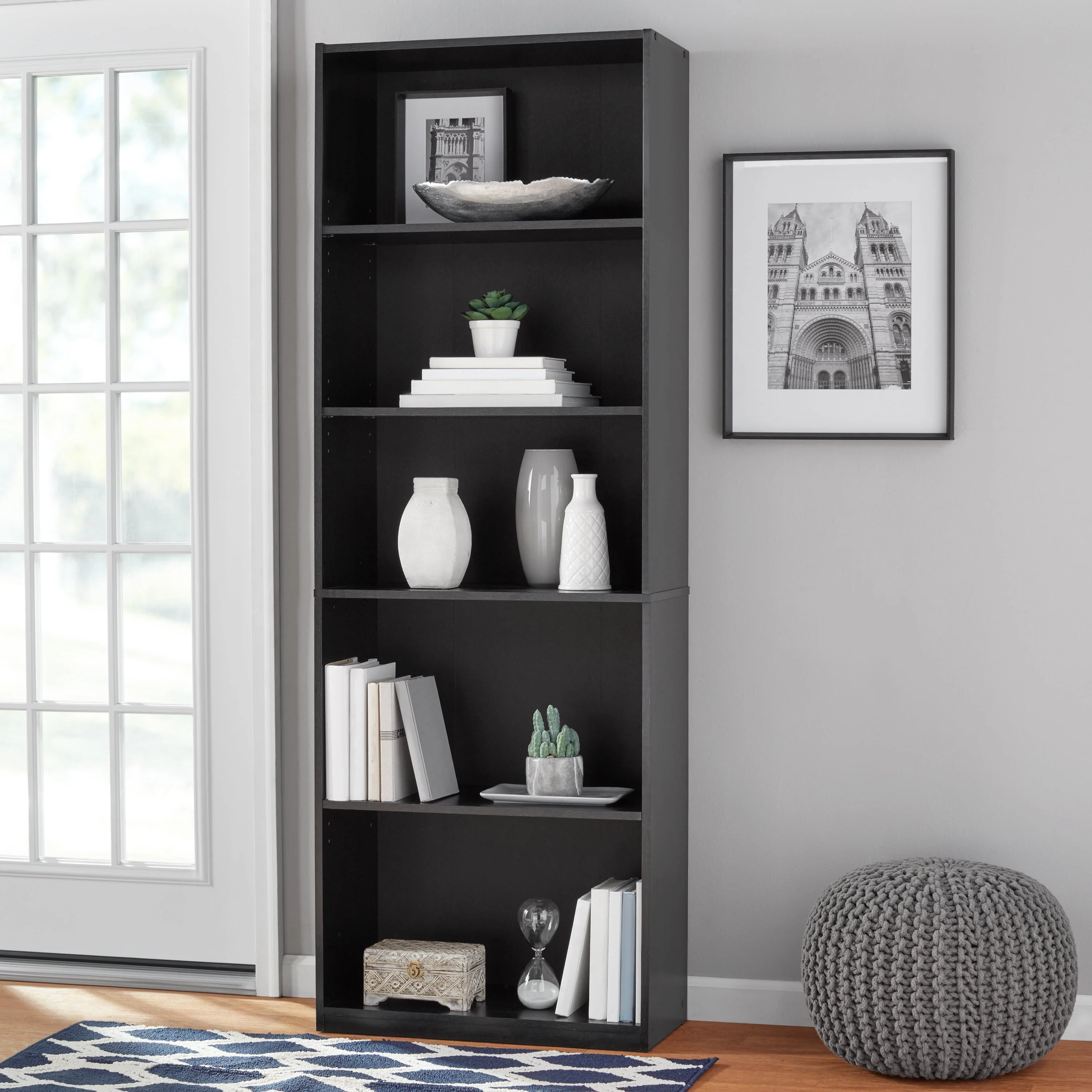 Mainstays 5-Shelf Bookcase with Adjustable Shelves, White - Womvr