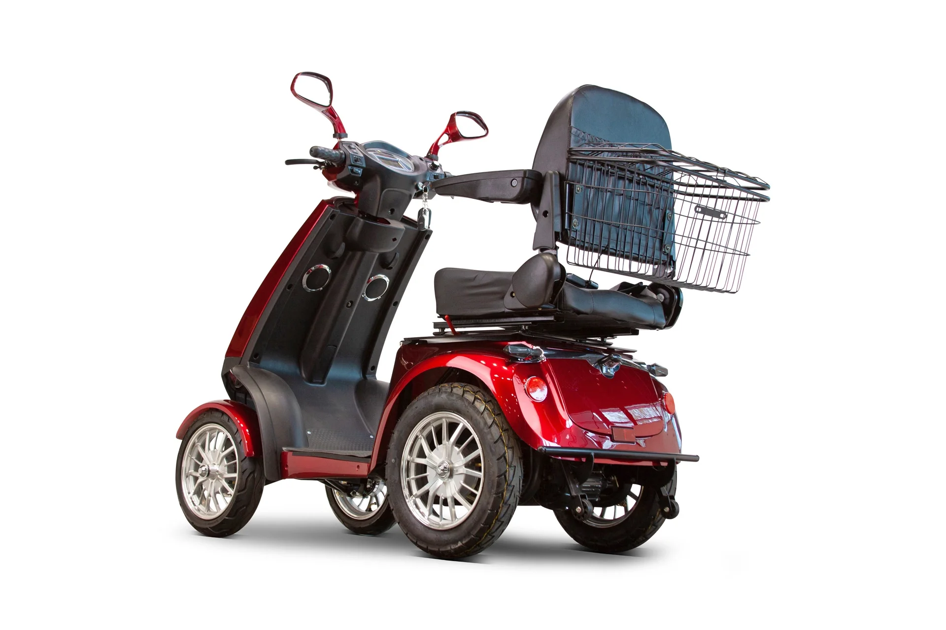 Deluxe Scooters 72+ Premium Mobility Scooter with 3-Year Warranty, 500 lbs Weight Capacity, Fully Assembled, Adjustable Captain's Seat, Long Range RED… - Womvr