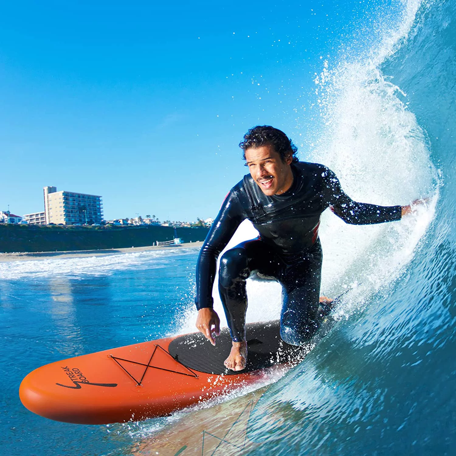 streakboard 10' Inflatable Stand up Paddle Board with SUP Accessories, Backpack, Paddle & Hand Pump - Womvr