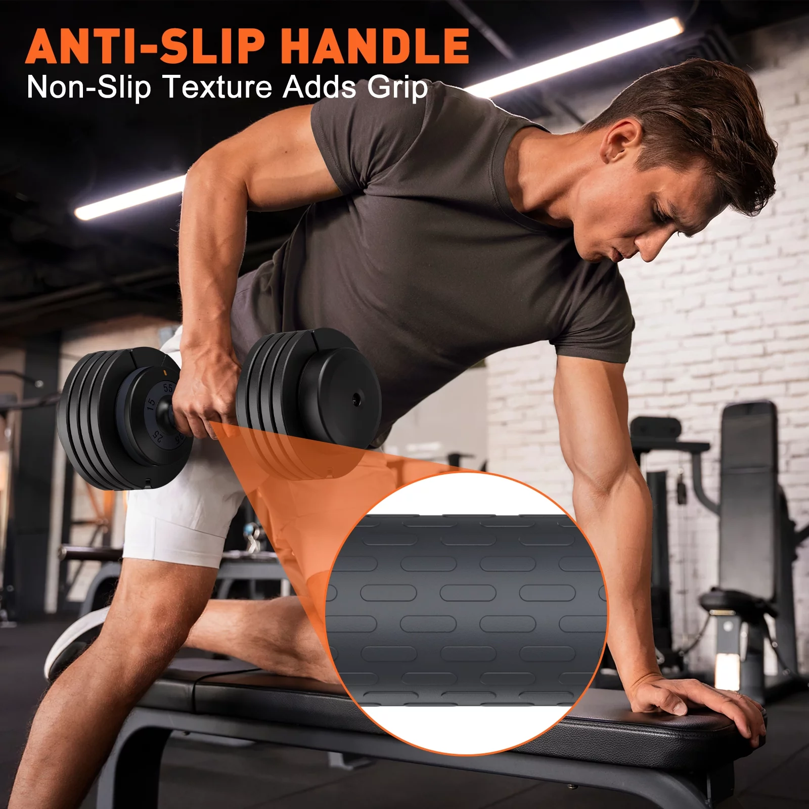 GIKPAL 50lb(25lb*2) 5 in 1 Adjustable Dumbbells 25LB set of 2 Adjustable Free Weights Plates and Rack - Hand Weights for Women and Men - Adjust Weight for Home Gym Full Body Workout Fitness - Womvr