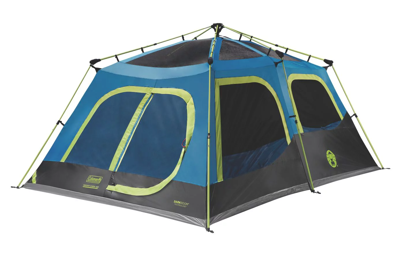 Coleman? 10-Person Dark Room? Cabin Camping Tent with Instant Setup, 1 Room, Blue - Womvr