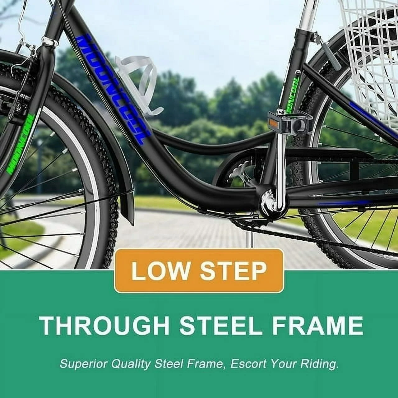 Lilypelle Adult Tricycles 7 Speed 20/24/26 Inch Three Wheel Bike Cruiser Trike with Low-Step Through Frame/Large Basket for Men, Women, Seniors - Womvr