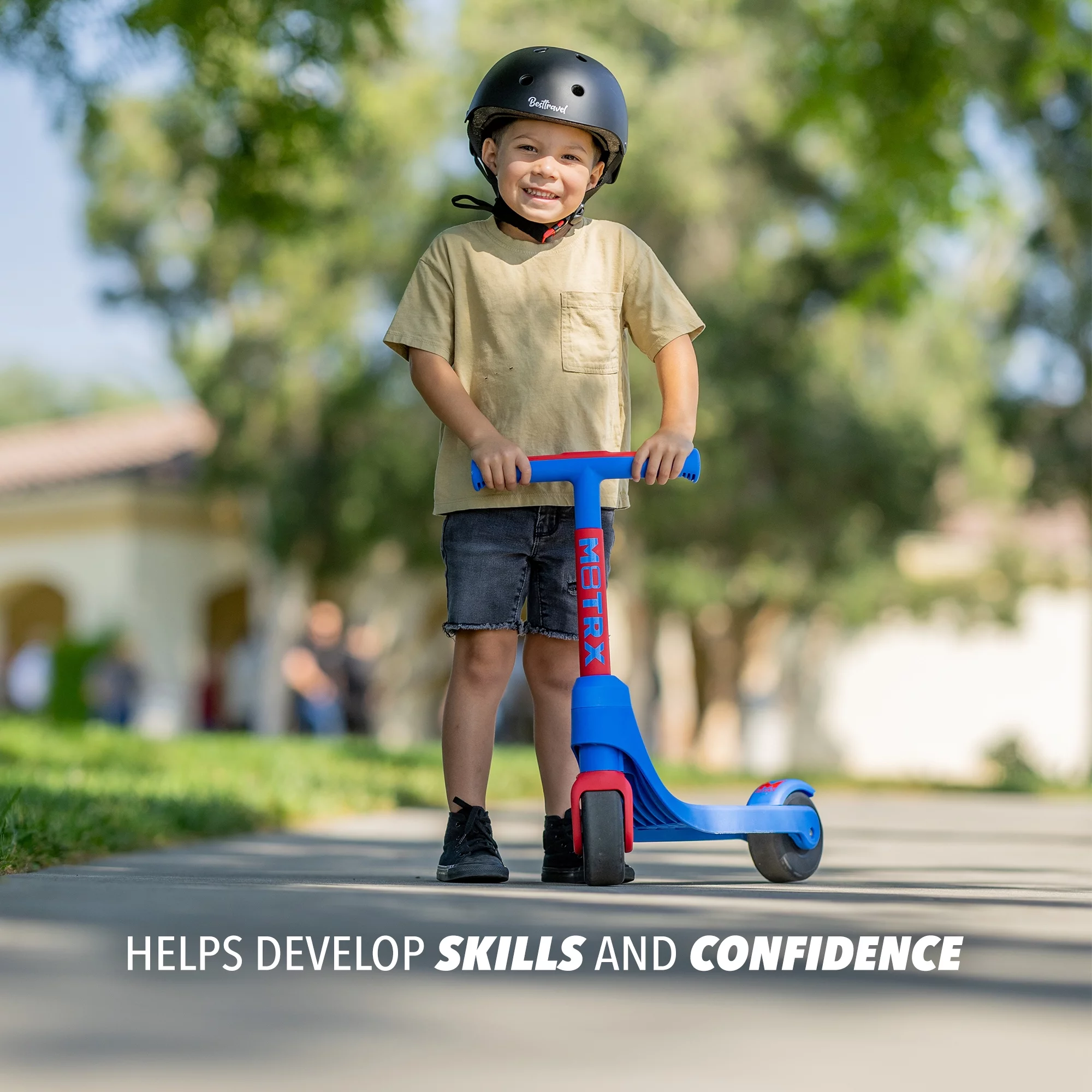 M8TRX Beginner Two Wheel Kick Scooter for Kids and Toddlers, Ages 2.5 +, Balance and First Scooter, Blue - Womvr