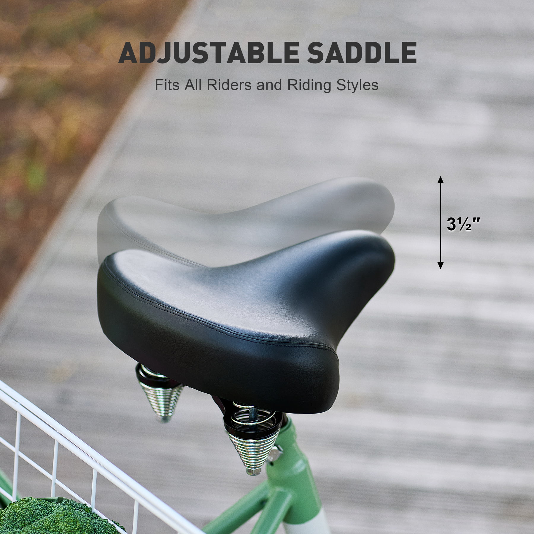 VIRIBUS 24 Inch Adult Trike 7 Speed Bike w Adjustable Seat 2 Baskets Matte Gray - Womvr