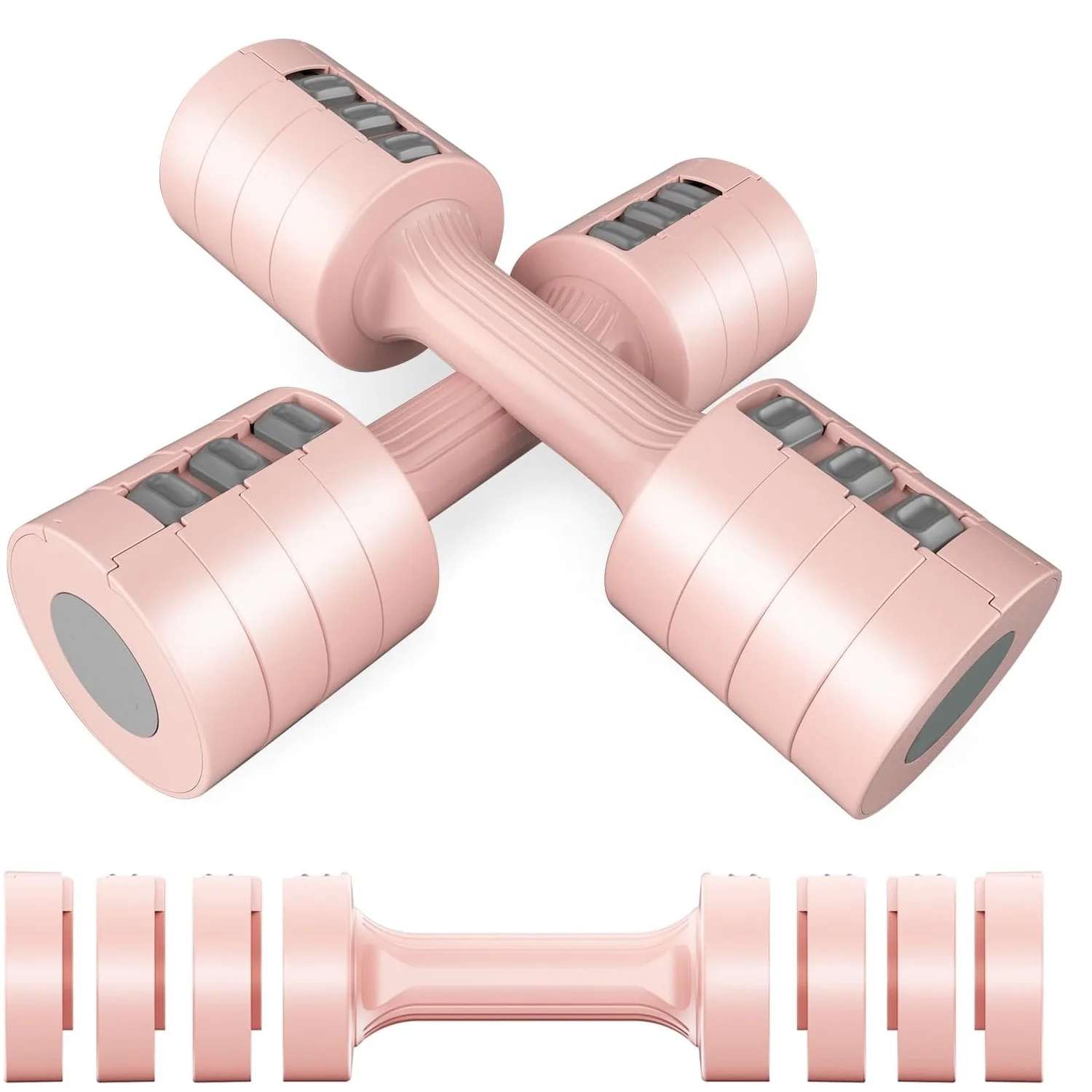 Tiagowell Adjustable Hand Dumbbell for Women 5lb Dumbbells Set of 2, 4 in 1 Small Dumbbell Set Each 2lb 3lb 4lb 5lb Free Weights - Womvr