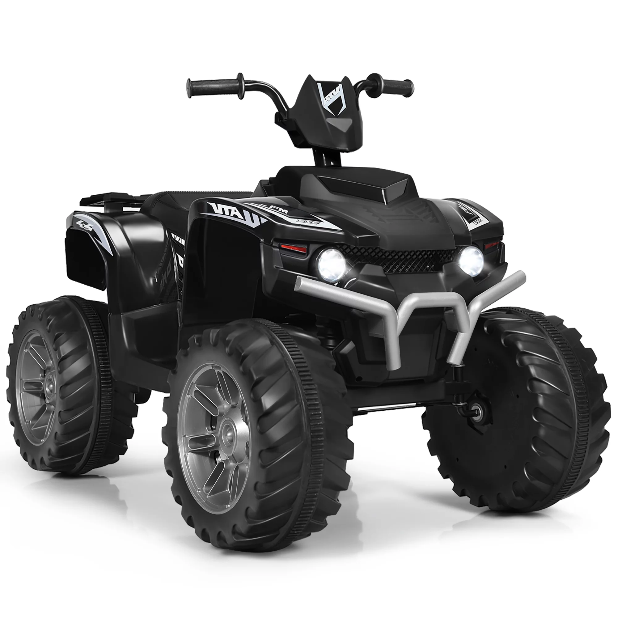 Costway 12V Kids 4-Wheeler ATV Quad Ride On Car w/ LED Lights Music  USB Navy - Womvr