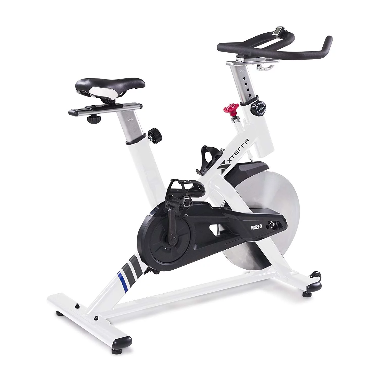 XTERRA Fitness MB550 Indoor Cycling Exercise Bike with 48.5 lb Flywheel, Wireless LCD Display, Unlimited Micro-Adjustment Resistance Levels - Womvr