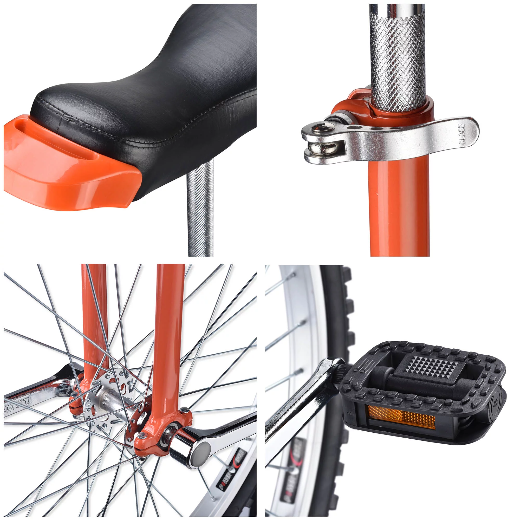 Yescom 18 In Wheel Outdoor Unicycle Skid-proof Tire Fitness Bicycle Balance Training for Adults Teenagers Kids, Silver - Womvr