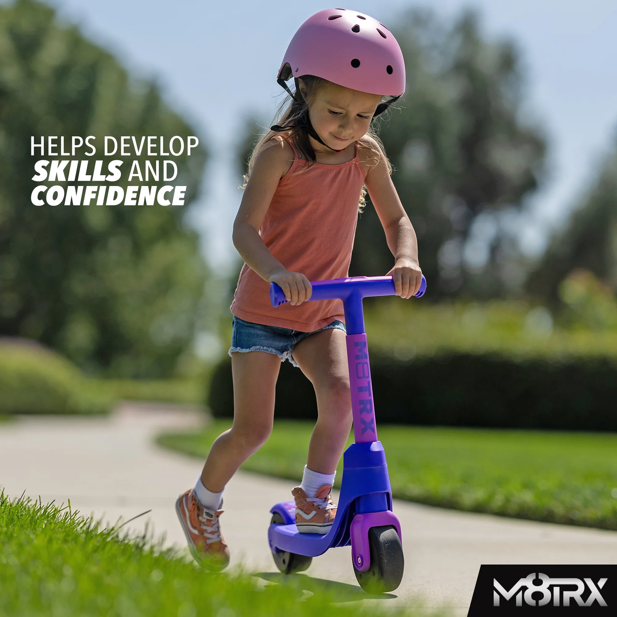 M8TRX Beginner Two Wheel Kick Scooter for Kids and Toddlers, Ages 2.5 +, Balance and First Scooter, Blue - Womvr