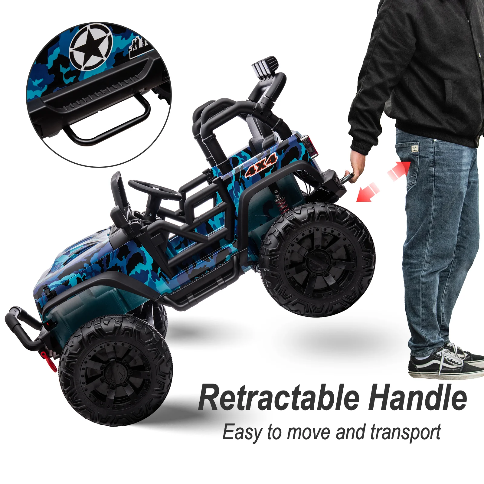 Hikiddo 24V Kids Ride on Truck, 2 Seater Powered Ride on Toy Car with Remote - Womvr