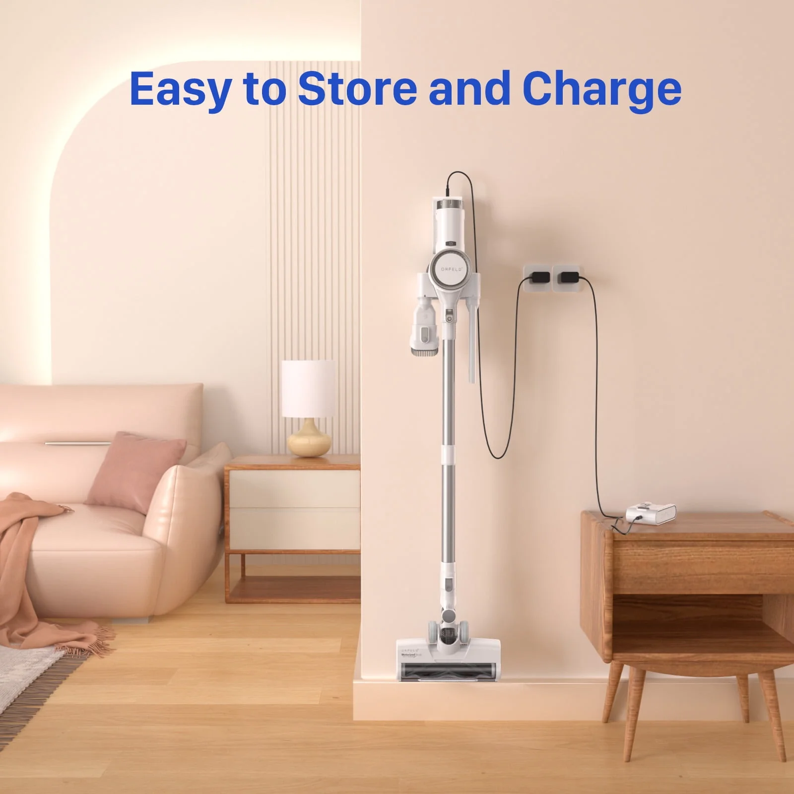 ORFELD V30 Cordless Vacuum Cleaner, 20000Pa Stick Vacuum 2 in 1, Up to 50 Mins Runtime for Home - Womvr