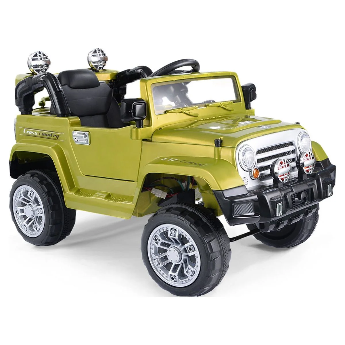 Costway 12V MP3 Kids Ride On Truck  Car RC Remote Control with LED Lights Music Green - Womvr