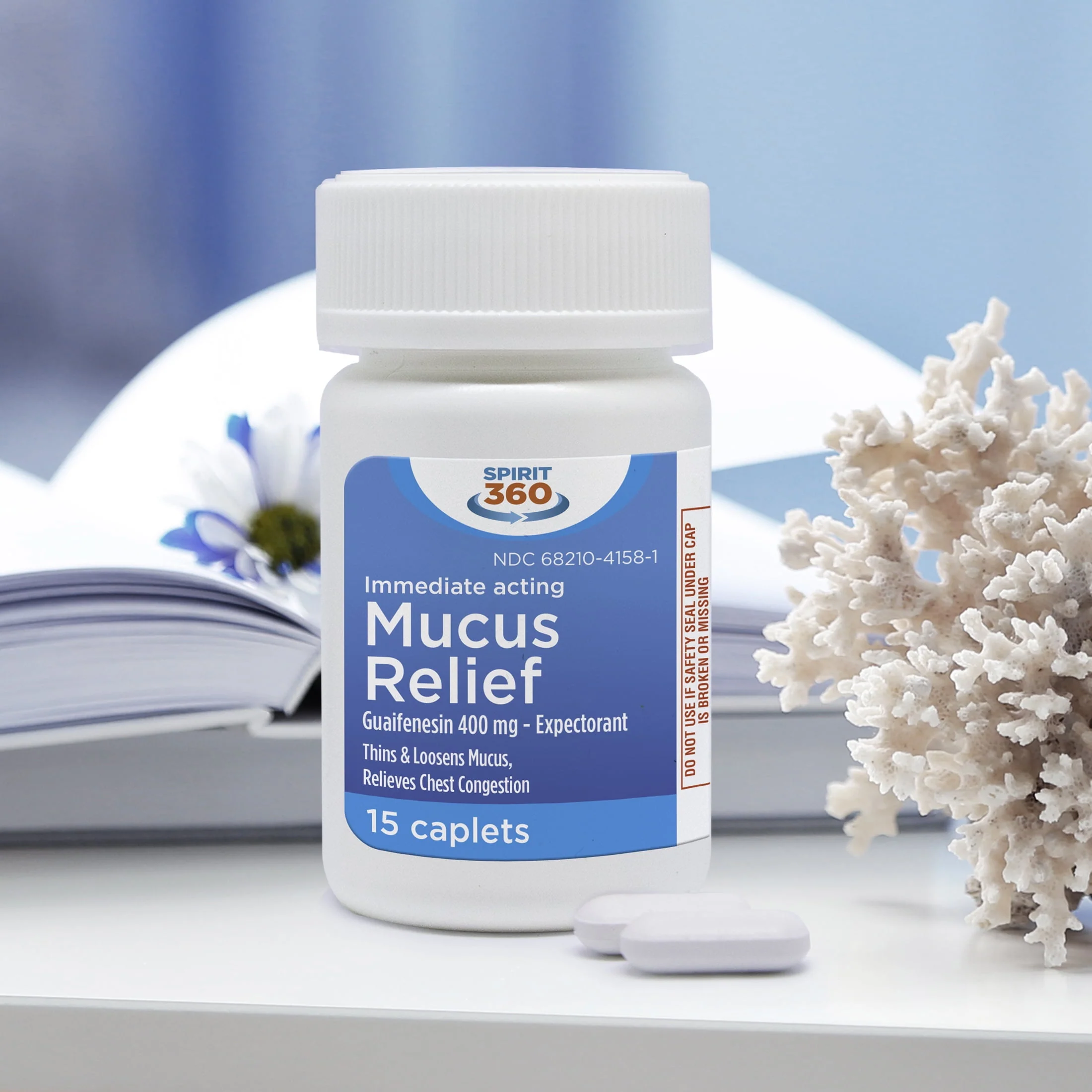 Spirit 360 Fast Acting Mucus and Phlegm Relief Caplets, 15 Caplets - Womvr