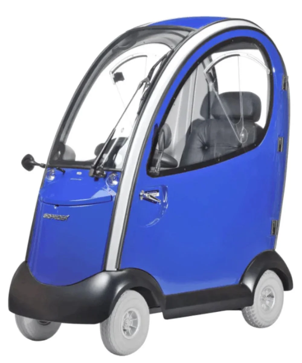 Shoprider Flagship Enclosed Cabin Mobility Scooter With Removable Doors, Blue - Womvr
