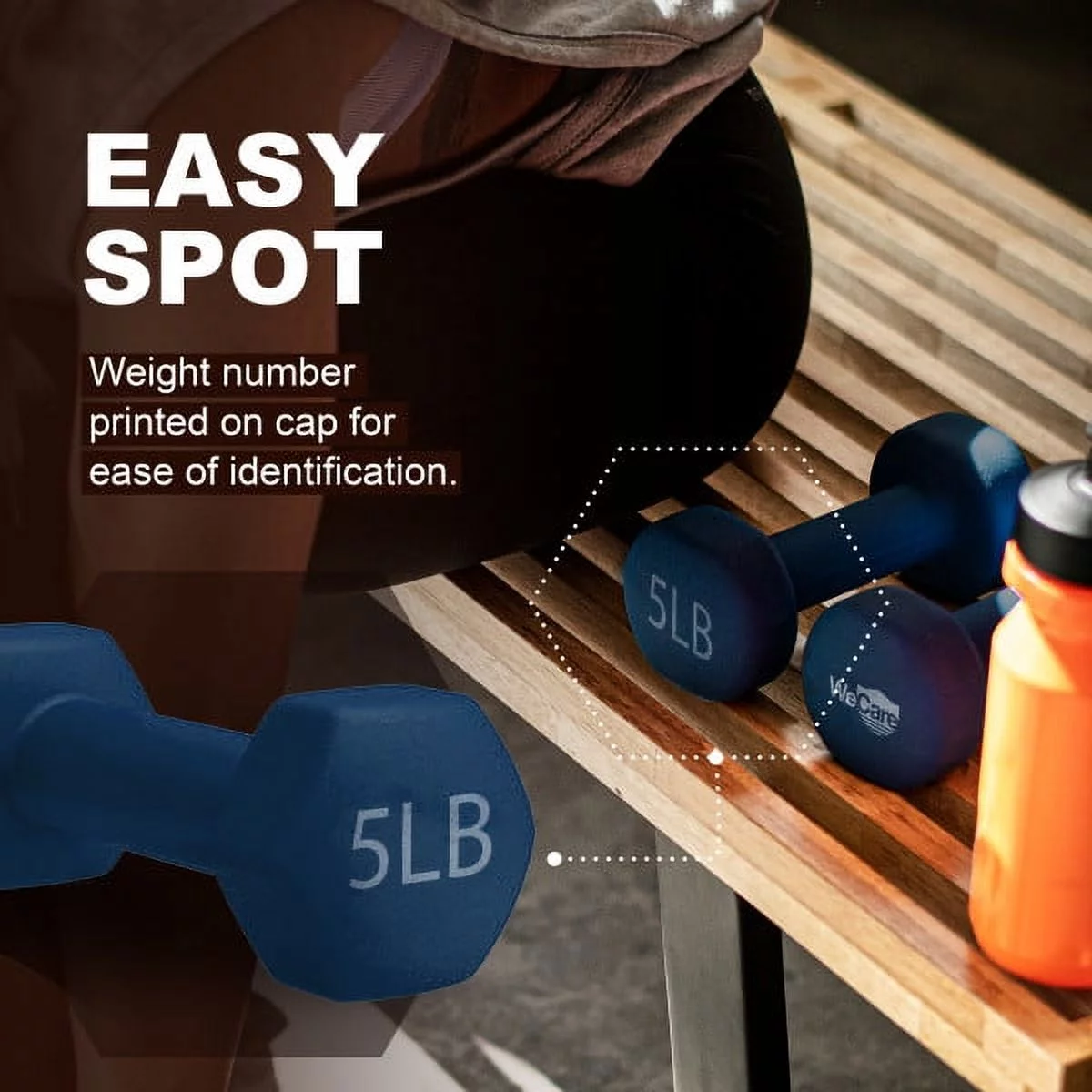 WeCare Fitness, 15lb Neoprene Dumbbell, Pair - Black - Womvr