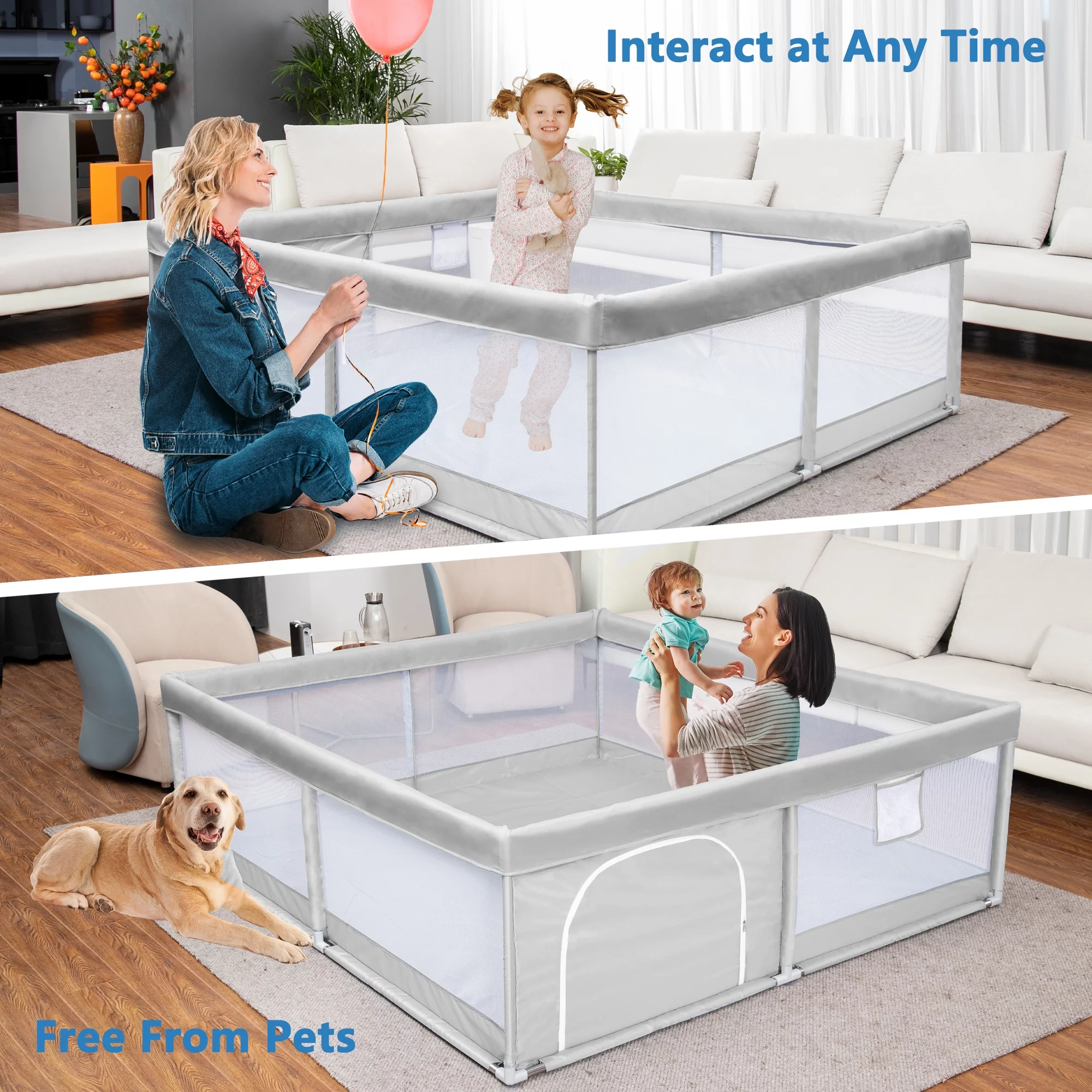 TEAYINGDE Baby Playpen Large Play Yard Fence for Toddlers,47