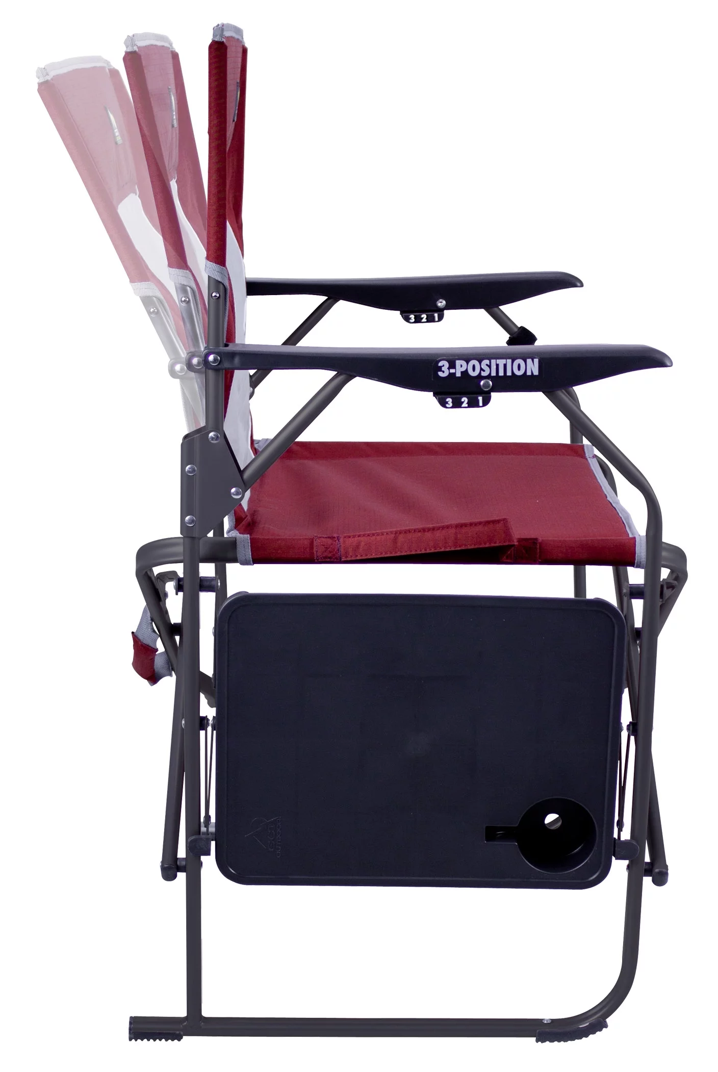 GCI Outdoor 3-Position Reclining Director's Camping Chair with Ottoman, Cinnamon - Womvr