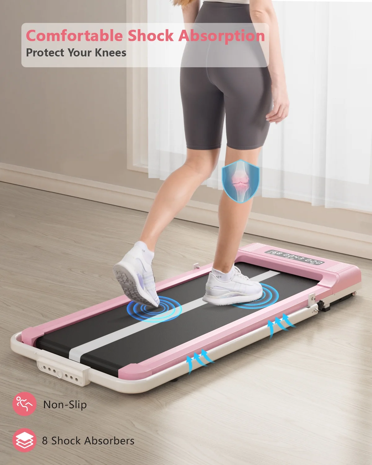 Bigzzia Treadmill Under Desk Treadmill 2 in 1 Folding Treadmill, Treadmills for Home Maximum Weight 265 lbs Gray - Womvr