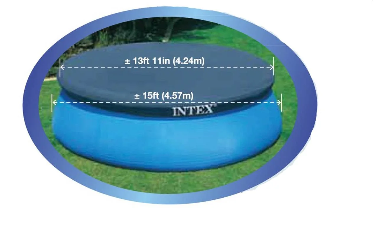 Intex Above Ground Swimming Pool, Ladder with Pump and 15' Pool Debris Cover - Womvr