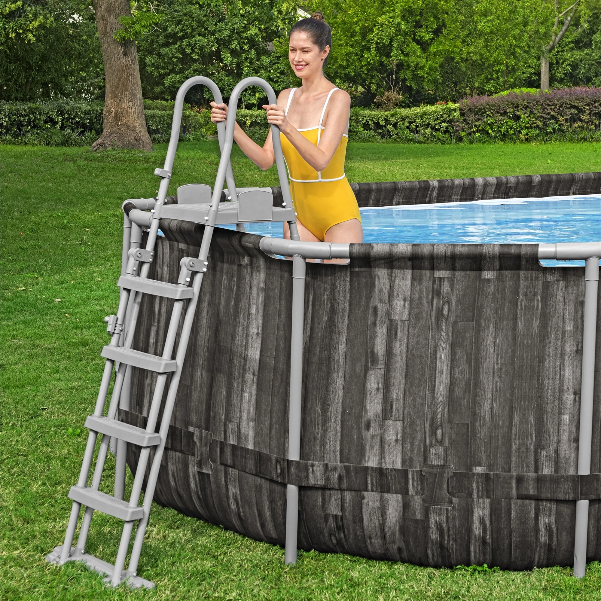 Bestway Power Steel 24' x 12' x 52�� Oval Above Ground Swimming Pool Set - Womvr