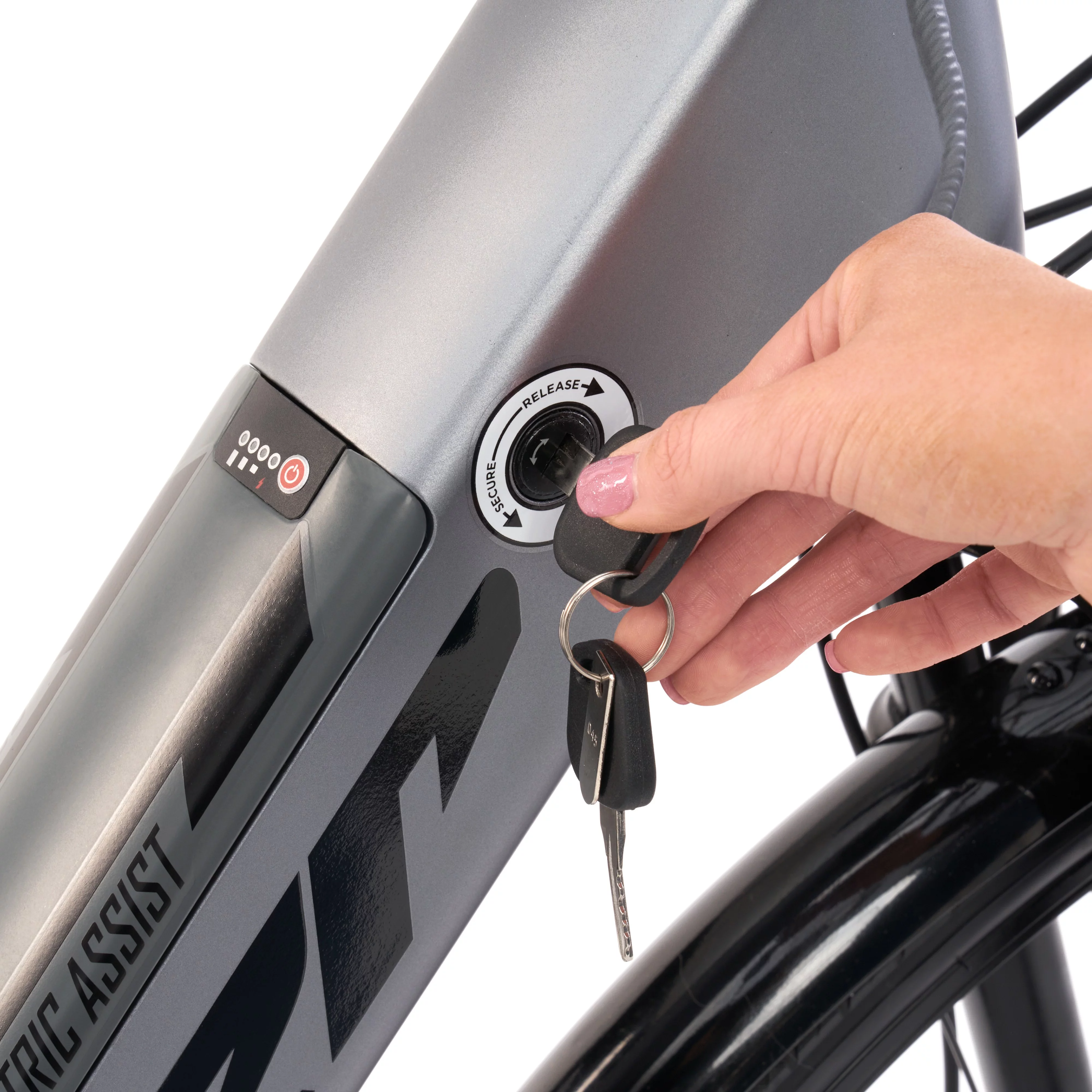 Hyper Bicycles 36V 700C Commuter Electric Bike for Adults, Pedal-Assist, 250W Mid-Drive E-Bike Motor, Matte White - Womvr