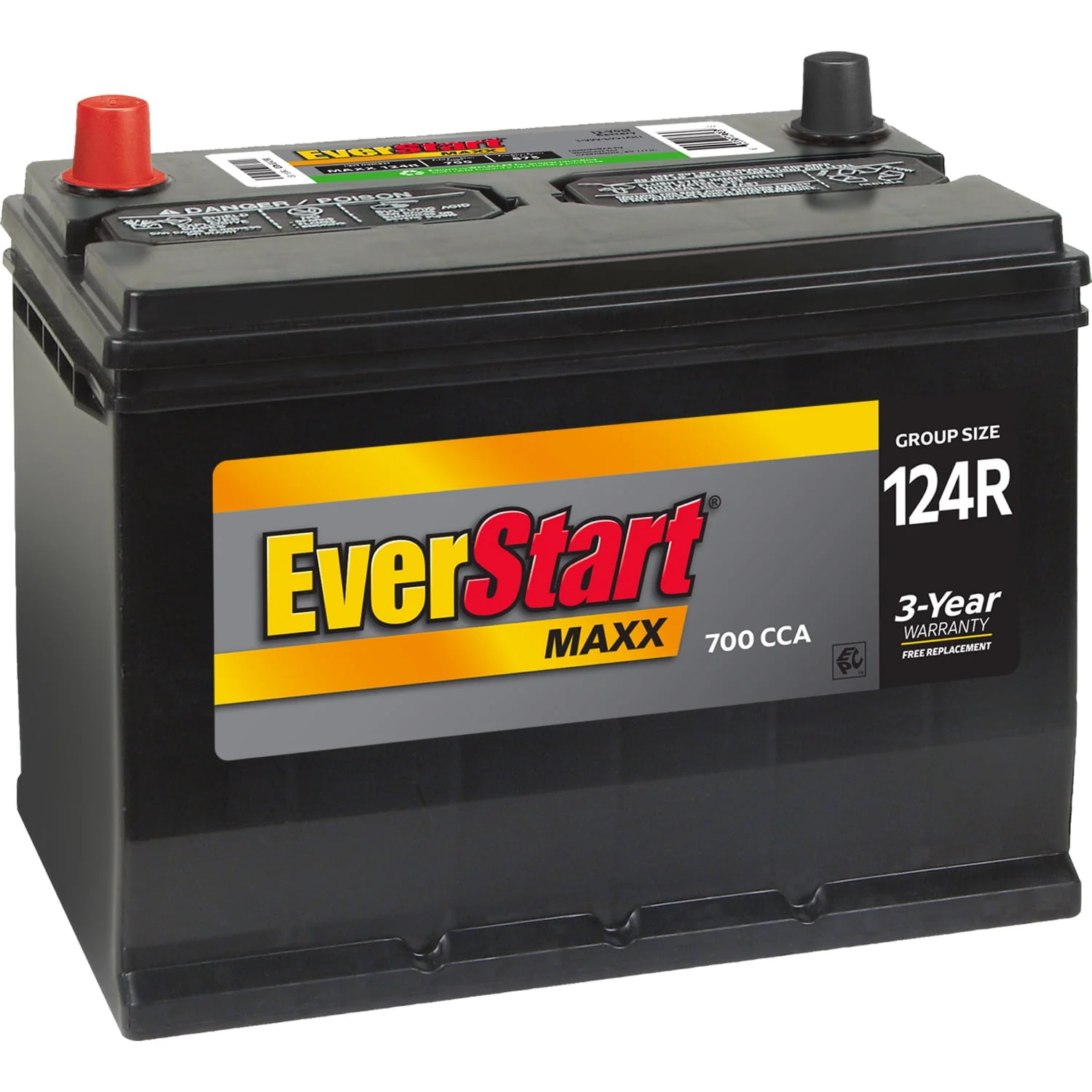 EverStart Maxx Lead Acid Automotive Battery, Group Size 124R 12 Volt, 700 CCA - Womvr