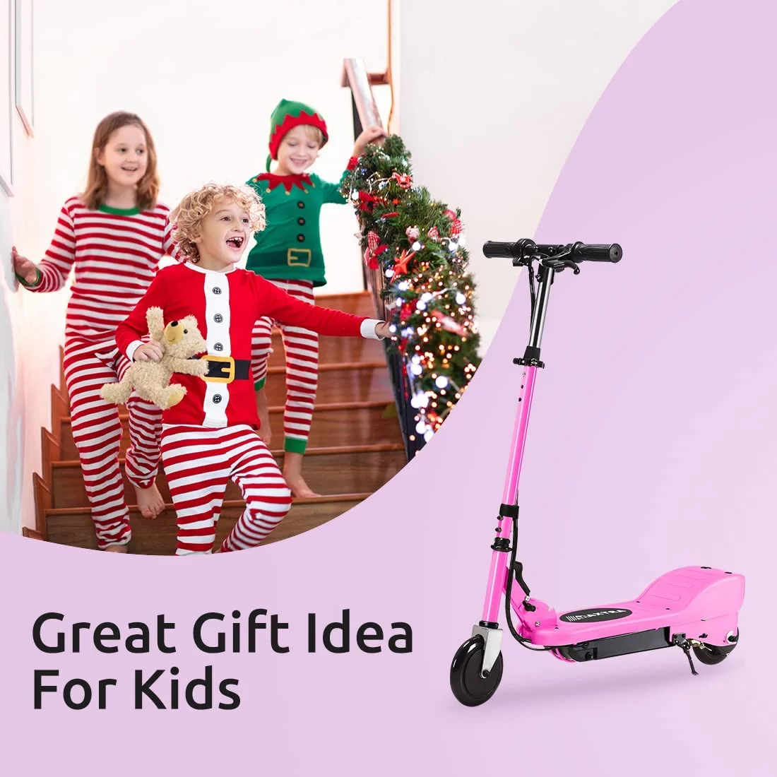 Maxtra Scooters E100 Folding Electric Scooter with Adjustable Handlebar for Kids Ages 6-12, up to 10 MPH, 155 Lbs. Max Load - Womvr