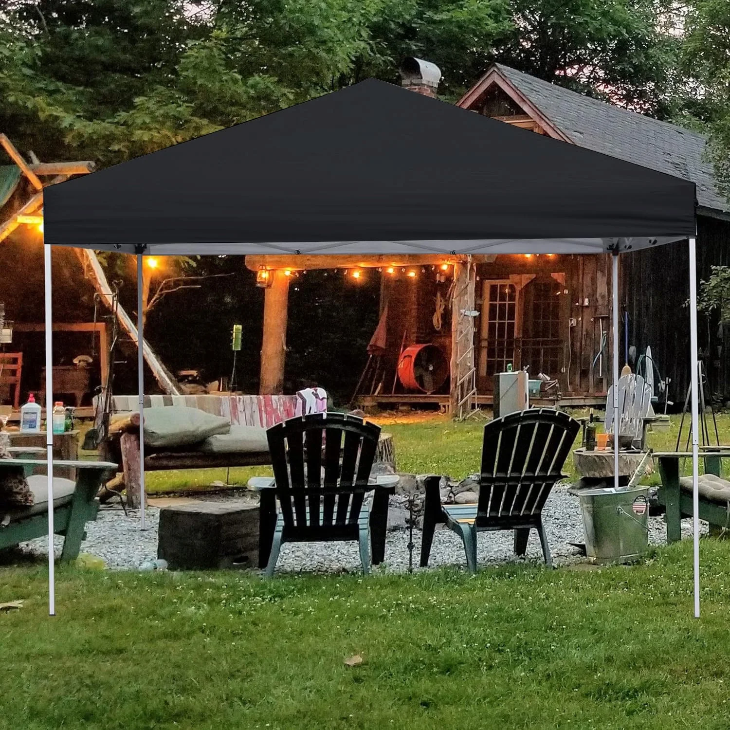 GVDV Canopy Tent, 10x10 ft Easy Pop up Outdoor Canopy Tent, Portable Straight Leg Gazebo Instant Canopy, Blue - Womvr