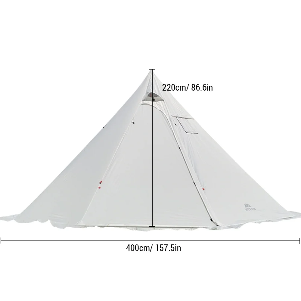 MCETO Camping Hot Tent 4-6 Person Tipi Tent with Stove Jack for Bushcraft, Cooking and Heating - Womvr
