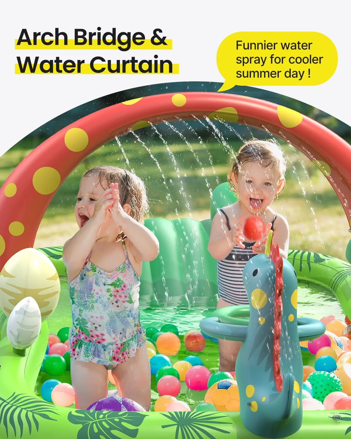 Dino Planet Inflatable Play Center, Airefina Kids Pool, 97