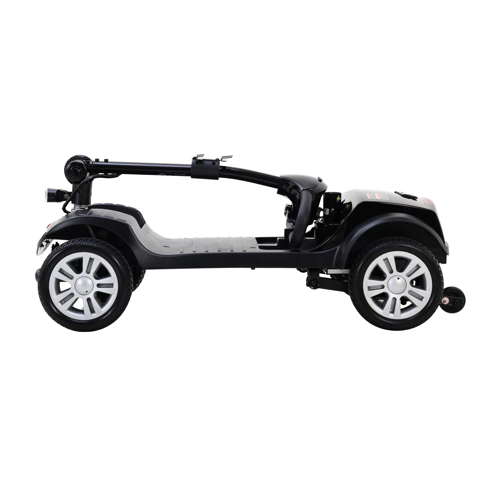 BTMWAY Mobility Scooter, 4 Wheels Electric Scooter for Seniors, Compact Folding Travel Mobility Scooters for Adult, Transformer Mobility Scooter with Swivel Seat, Front and Rear LED Light, Silver - Womvr