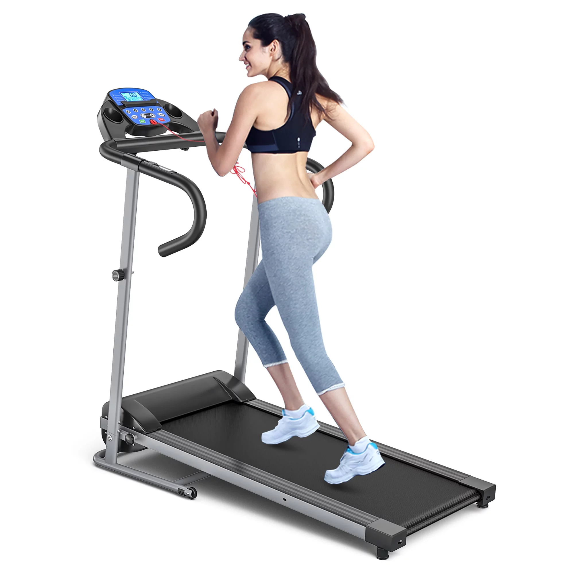 Goplus 1100W Folding Treadmill Electric Support Motorized Power Running Fitness Machine - Womvr